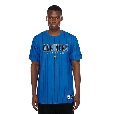 Seattle Mariners Royal Blue Pinstriped City Connect New Era T-Shirt