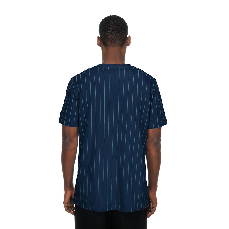 Seattle Mariners Navy Pinstriped New Era T-Shirt
