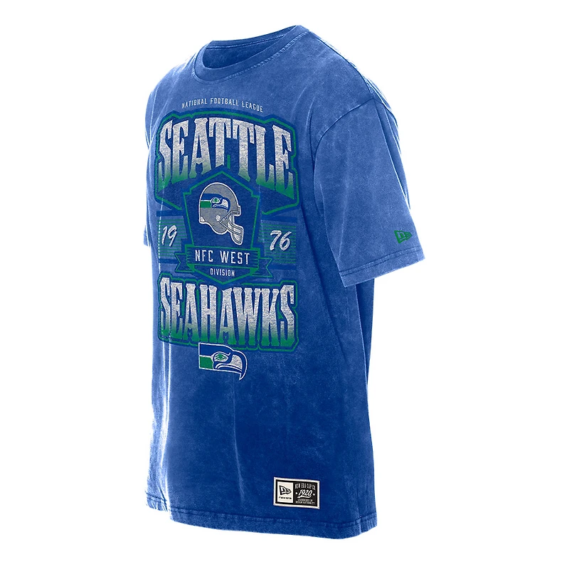 Seattle Seahawks Royal Blue Acid Wash NFC West New Era T-Shirt
