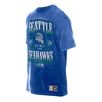 Seattle Seahawks Royal Blue Acid Wash NFC West New Era T-Shirt