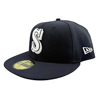 Seattle Mariners Navy Collection Black UV New Era 59FIFTY Fitted Hat