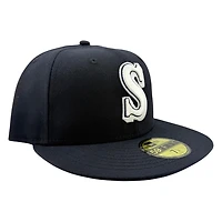 Seattle Mariners Navy Collection Black UV New Era 59FIFTY Fitted Hat