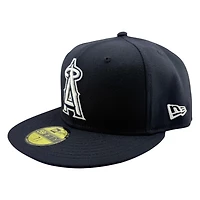 Los Angeles Angels Navy Collection Black UV New Era 59FIFTY Fitted Hat