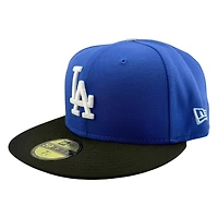 Los Angeles Dodgers Majestic Blue and Black Back to Champs Patch Grey UV New Era 59FIFTY Fitted Hat