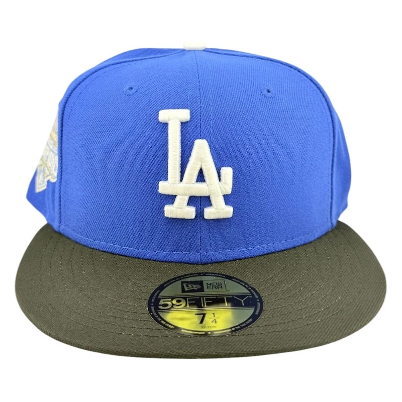 Los Angeles Dodgers Majestic Blue and Black Back to Champs Patch Grey UV New Era 59FIFTY Fitted Hat