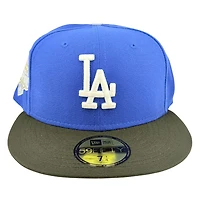 Los Angeles Dodgers Majestic Blue and Black Back to Champs Patch Grey UV New Era 59FIFTY Fitted Hat