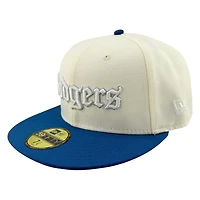 Los Angeles Dodgers Chrome and Seashore Blue Back to Champs Patch Grey UV New Era 59FIFTY Fitted Hat