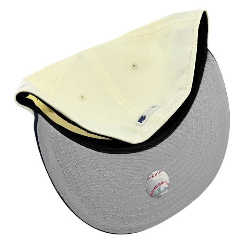 Los Angeles Dodgers Chrome and Oceanside Blue LA Logo Viva Patch Grey UV New Era 59FIFTY Fitted Hat