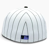 Chicago Cubs White Two Tone Pinstripe 1990 All Star Game Patch Lavender UV New Era 59FIFTY Fitted Hat
