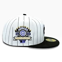Chicago Cubs White Two Tone Pinstripe 1990 All Star Game Patch Lavender UV New Era 59FIFTY Fitted Hat