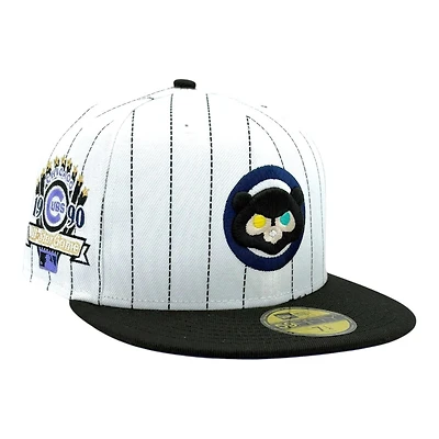 Chicago Cubs White Two Tone Pinstripe 1990 All Star Game Patch Lavender UV New Era 59FIFTY Fitted Hat