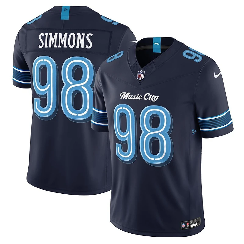 Tennessee Titans Jeffery Simmons Navy Nike Rivalries Collection Stitched Limited Jersey