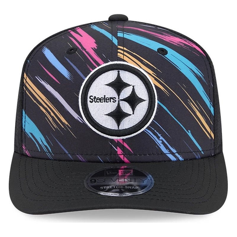 Pittsburgh Steelers Black 2026 Crucial Catch New Era 9SEVENTY Trucker Hat