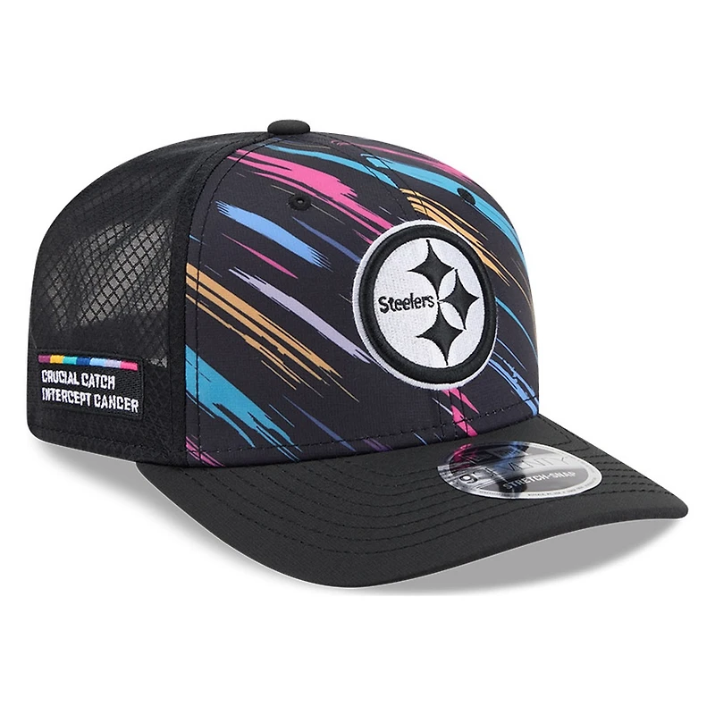 Pittsburgh Steelers Black 2026 Crucial Catch New Era 9SEVENTY Trucker Hat