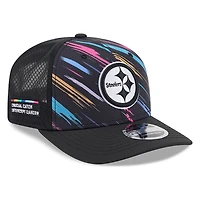 Pittsburgh Steelers Black 2026 Crucial Catch New Era 9SEVENTY Trucker Hat