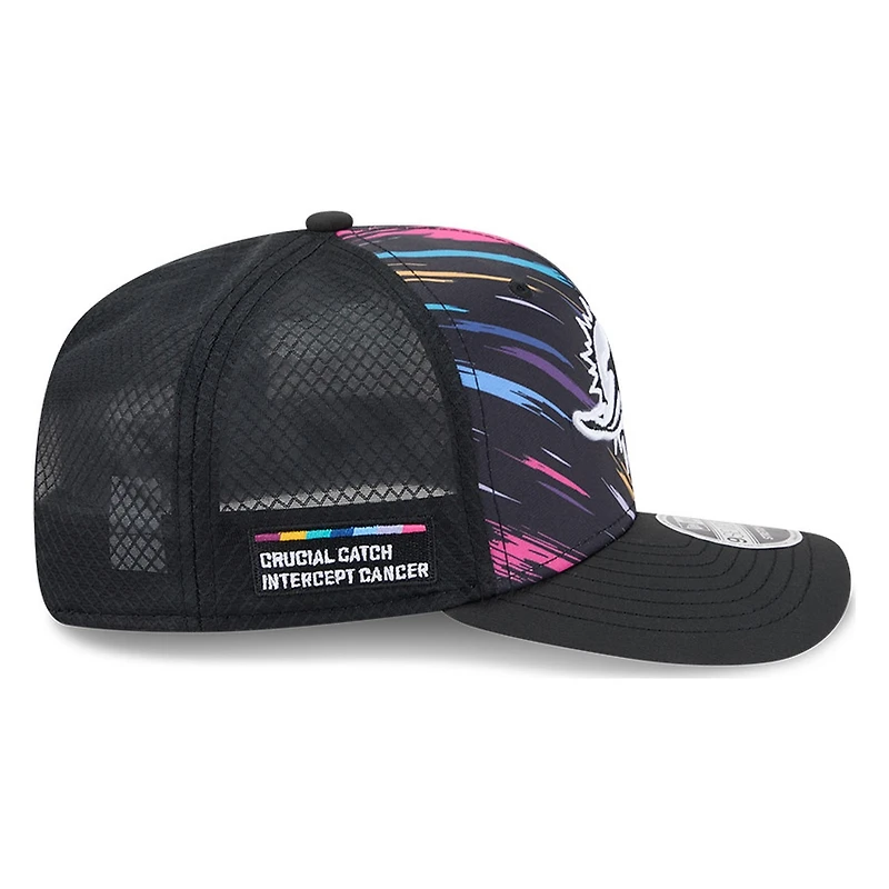 Miami Dolphins Black 2026 Crucial Catch New Era 9SEVENTY Trucker Hat