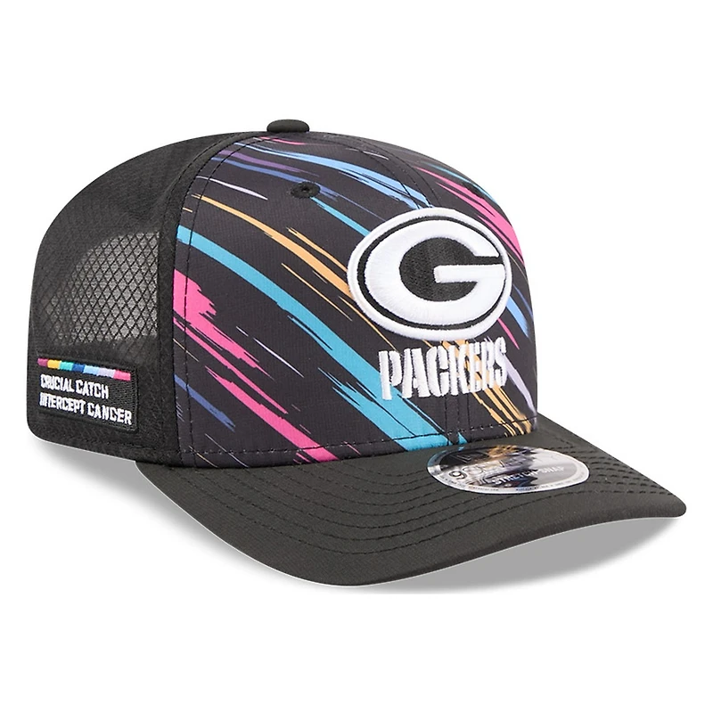 Green Bay Packers Black 2026 Crucial Catch New Era 9SEVENTY Trucker Hat