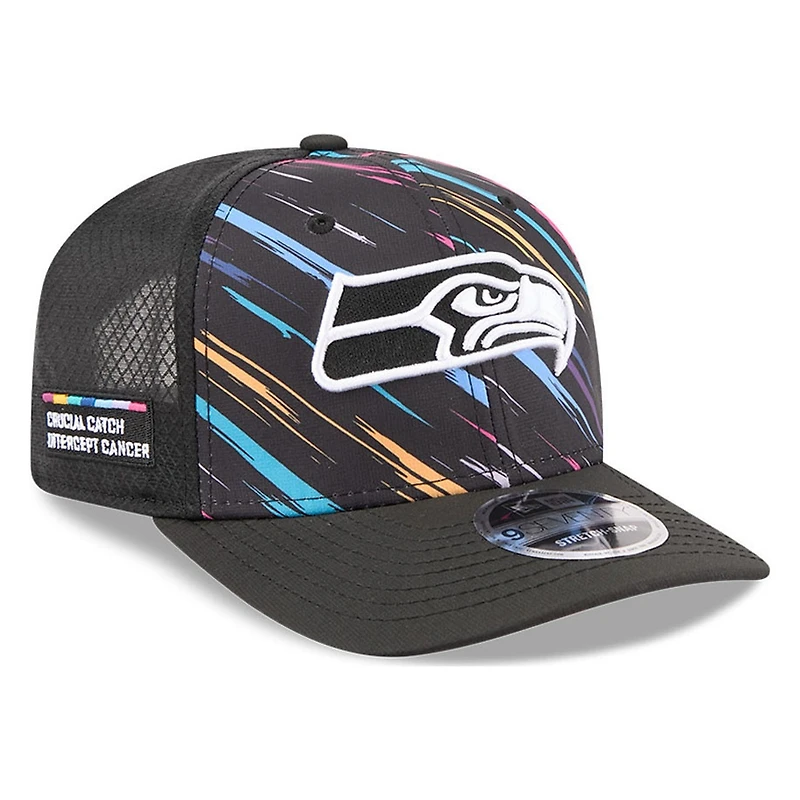 Seattle Seahawks Black 2026 Crucial Catch New Era 9SEVENTY Trucker Hat
