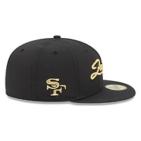 San Francisco 49ers Black Rivalries "Faithful" Script New Era 59FIFTY Hat