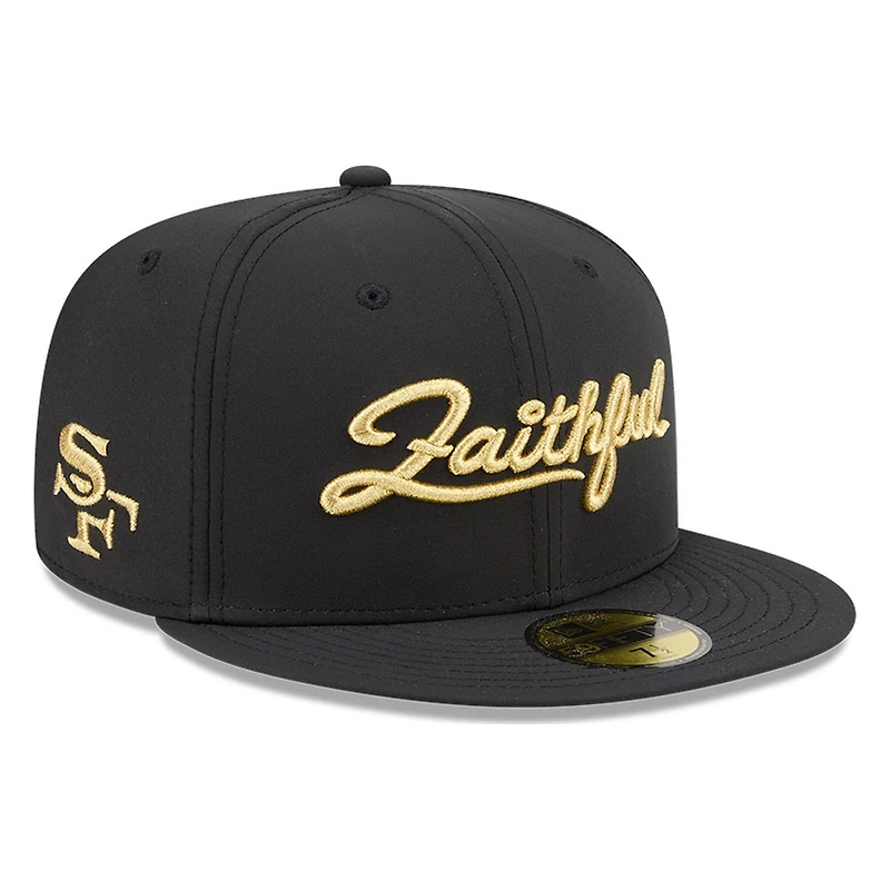 San Francisco 49ers Black Rivalries "Faithful" Script New Era 59FIFTY Hat