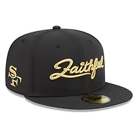 San Francisco 49ers Black Rivalries "Faithful" Script New Era 59FIFTY Hat