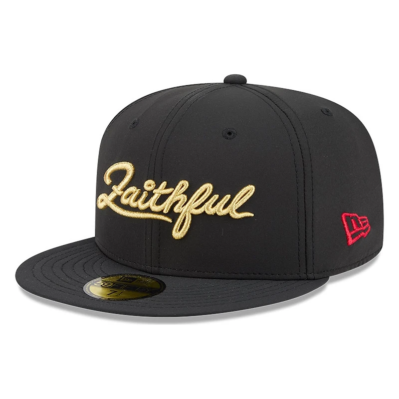 San Francisco 49ers Black Rivalries "Faithful" Script New Era 59FIFTY Hat