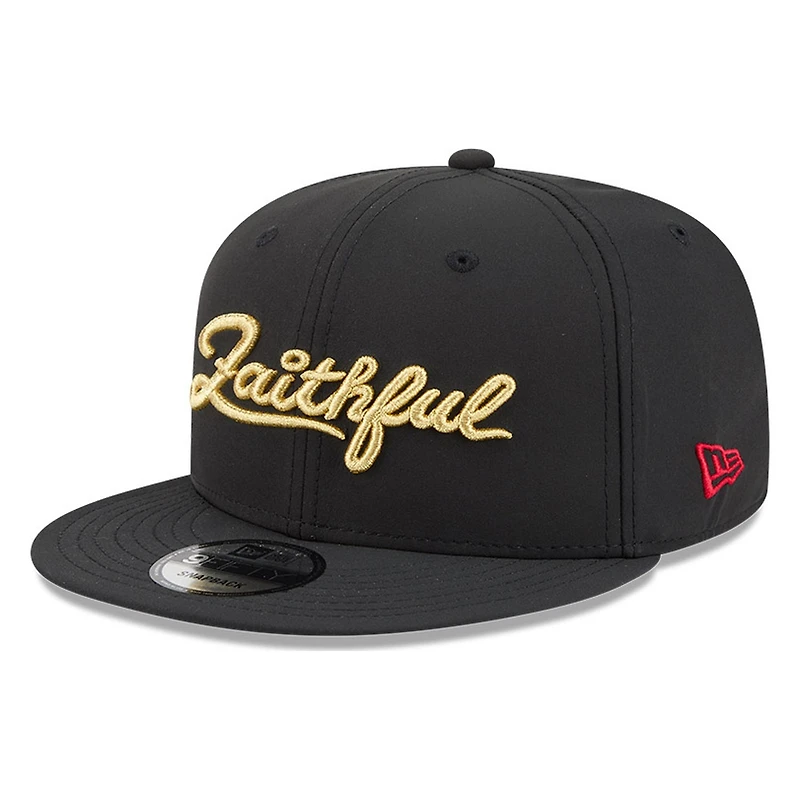 San Francisco 49ers Black Rivalries "Faithful" Script New Era 9FIFTY Snapback Hat
