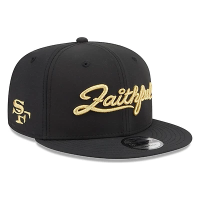 San Francisco 49ers Black Rivalries "Faithful" Script New Era 9FIFTY Snapback Hat