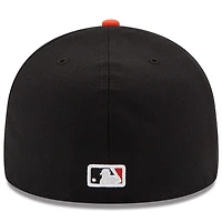 Baltimore Orioles New Era Road Authentic Collection Black And Orange On-Field 59FIFTY Fitted Hat