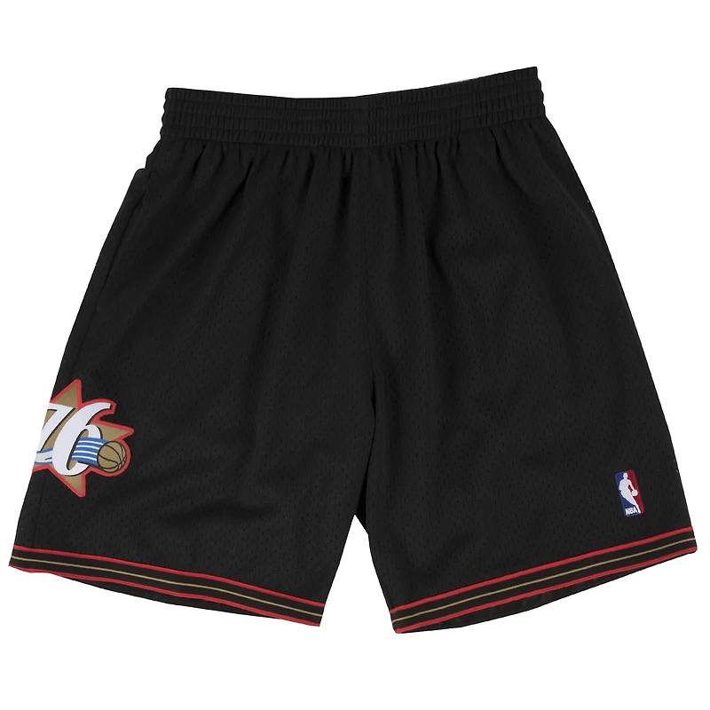 Philadelphia 76ers Mitchell & Ness 2000-01 Hardwood Classics Team Black Swingman Shorts
