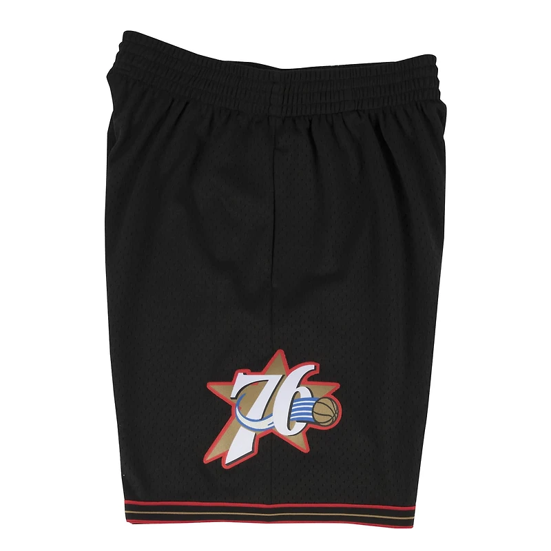 Philadelphia 76ers Mitchell & Ness 2000-01 Hardwood Classics Team Black Swingman Shorts