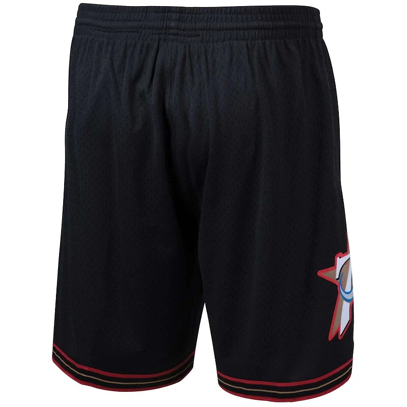 Philadelphia 76ers Mitchell & Ness 2000-01 Hardwood Classics Team Black Swingman Shorts