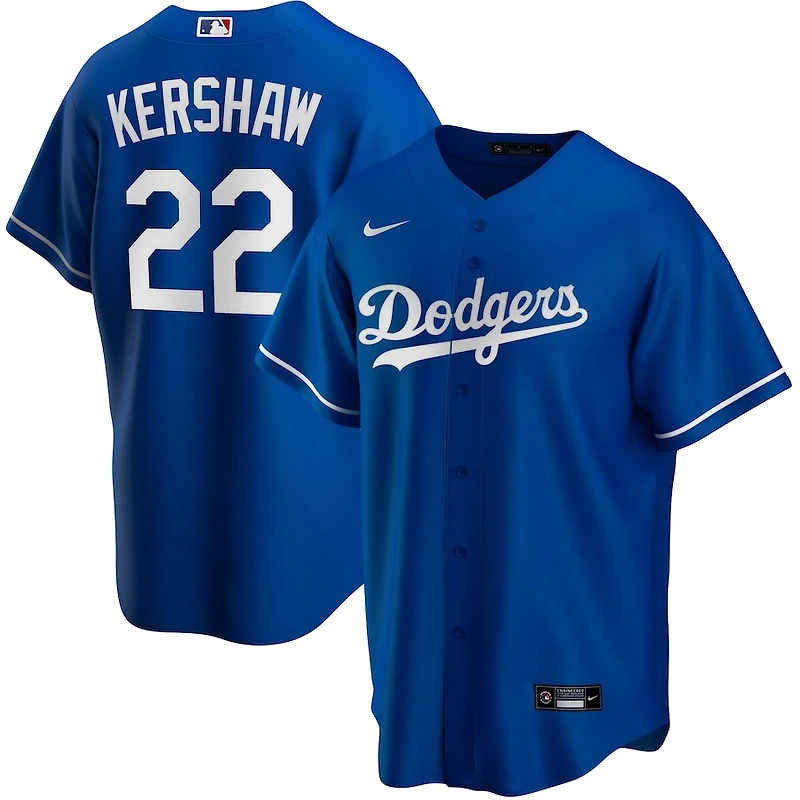 Los Angeles Dodgers Clayton Kershaw Nike Royal Alternate 2020 Replica Player Jersey