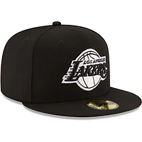 Los Angeles Lakers New Era 59FIFTY Fitted Black White Hat