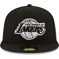 Los Angeles Lakers New Era 59FIFTY Fitted Black White Hat