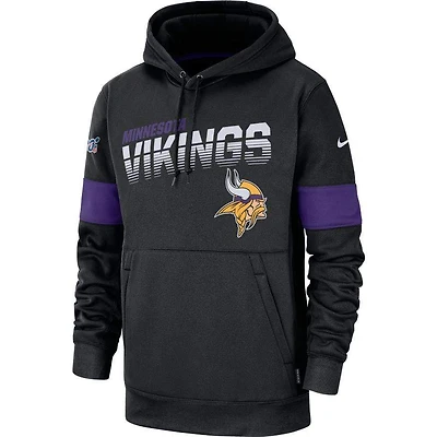 Minnesota Vikings Nike Black Therma Stripe Hooded Sweatshirt