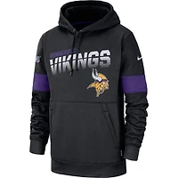 Minnesota Vikings Nike Black Therma Stripe Hooded Sweatshirt