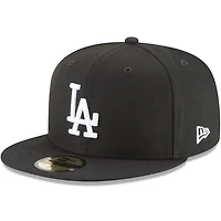 Los Angeles Dodgers Black and White Basic 59FIFTY Fitted Hat