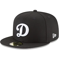 Los Angeles Dodgers New Era D Logo Basic 59Fifty Black-White Fitted hat