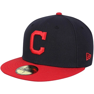 Cleveland Indians New Era Home Authentic Collection Navy And Red On-Field 59FIFTY Fitted Hat