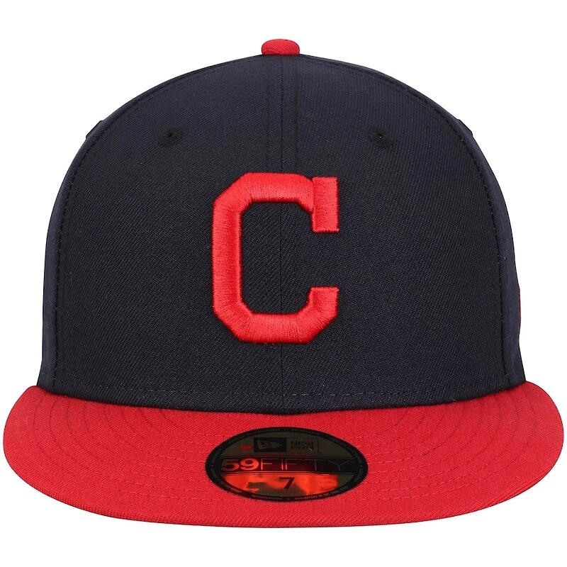 Cleveland Indians New Era Home Authentic Collection Navy And Red On-Field 59FIFTY Fitted Hat
