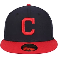 Cleveland Indians New Era Home Authentic Collection Navy And Red On-Field 59FIFTY Fitted Hat
