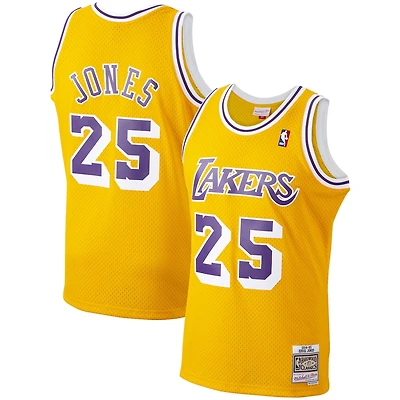 Los Angeles Lakers Eddie Jones Mitchell & Ness Gold Hardwood Classics Jersey