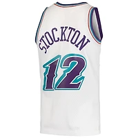 Utah Jazz John Stockton Mitchell & Ness White Hardwood Classics 1996-97 Swingman Jersey