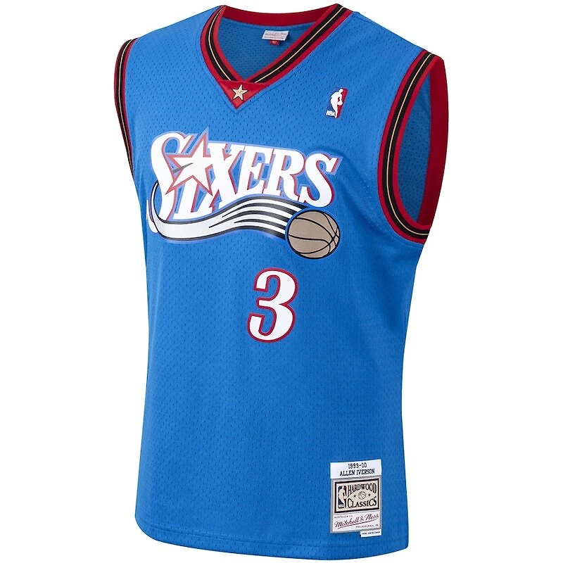 Youth Philadelphia 76ers Allen Iverson Mitchell & Ness Alternate 1999-00 Hardwood Classics Royal Blue Swingman Jersey
