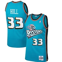 Detroit Pistons Grant Hill Mitchell & Ness 1998-99 Hardwood Classics Swingman Player Teal Jersey