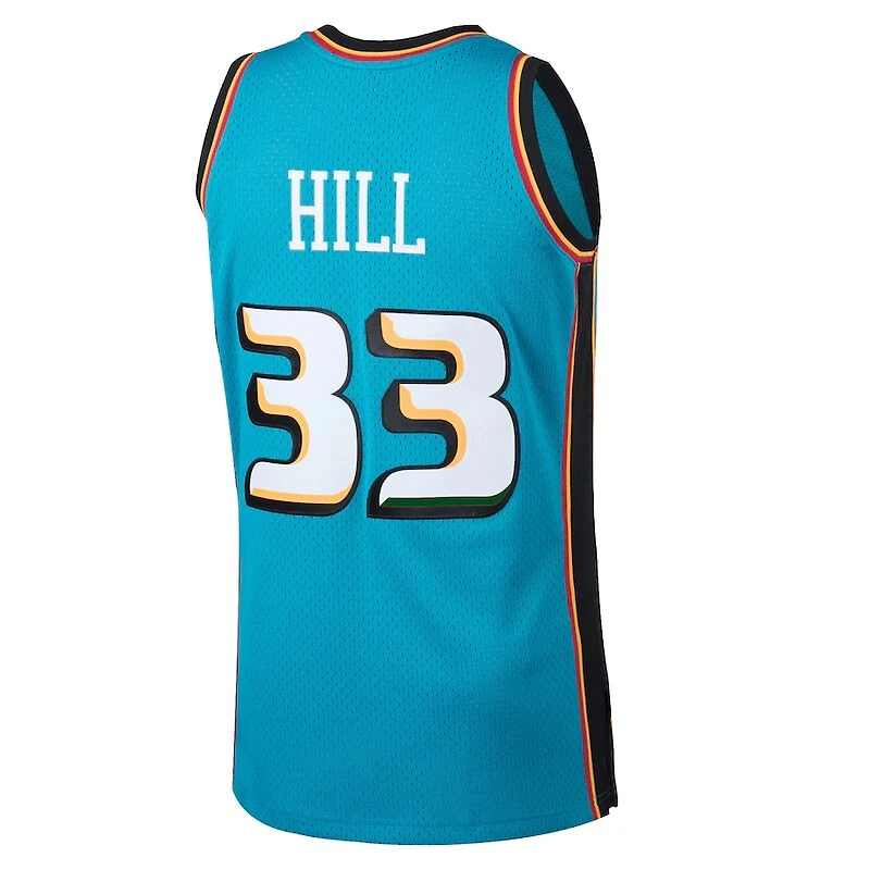 Detroit Pistons Grant Hill Mitchell & Ness 1998-99 Hardwood Classics Swingman Player Teal Jersey