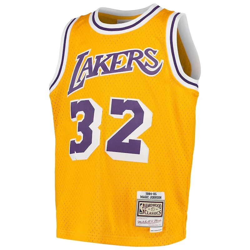 Youth Los Angeles Lakers Magic Johnson Mitchell & Ness 1984-85 Hardwood Classics Gold Swingman Jersey