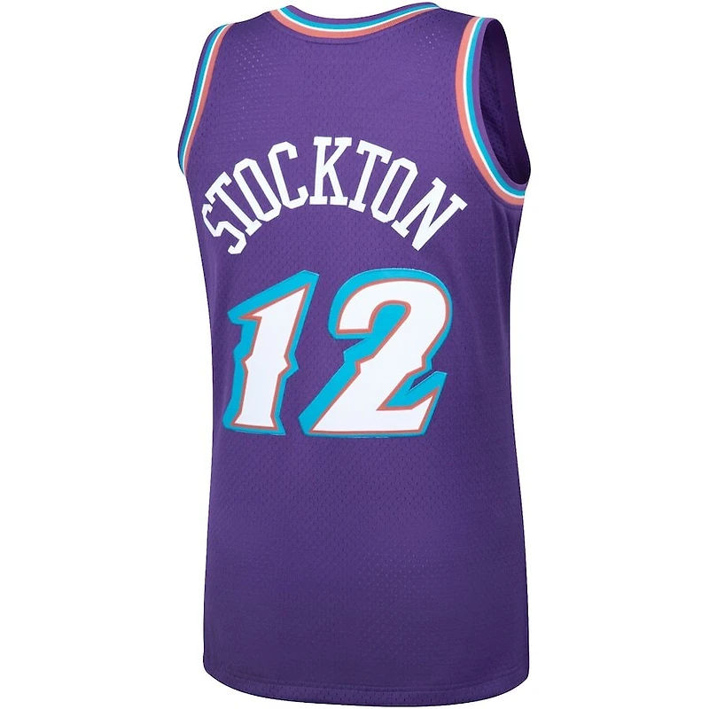 Utah Jazz John Stockton Mitchell & Ness 1996-97 Hardwood Classics Swingman Player Purple Jersey