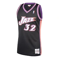 Utah Jazz Karl Malone Mitchell & Ness Black Hardwood Classics 1998-99 Swingman Jersey